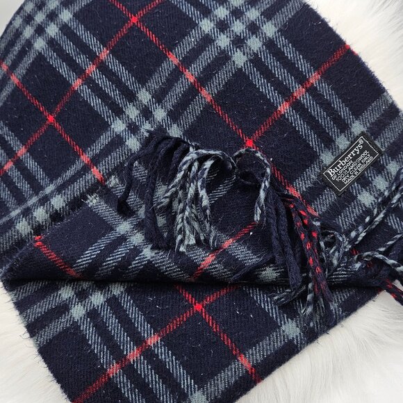 Burberry Novacheck Blue Wool Scarf - Picture 6 of 15